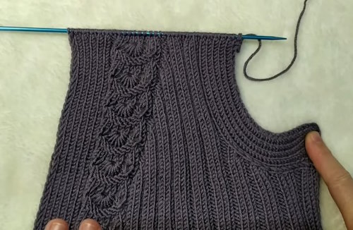 İstiridye model kadın yelek kol ve yaka kesim detayları