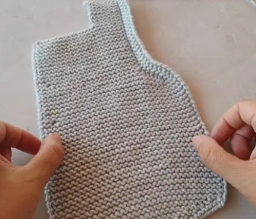 Yakalı Ata Yeleği ön parça tamamlanmış