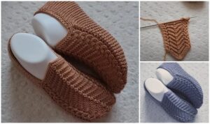 Kahve Çekirdeği Dikişsiz Kadın Patik Modeli Yapılışı Tamamlanmış kahve çekirdeği dikişsiz kadın patik modeli önden görünüm