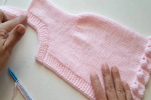 Koltuk kesimsiz fırfırlı yelek ön parça – tek haliyle bitmiş model